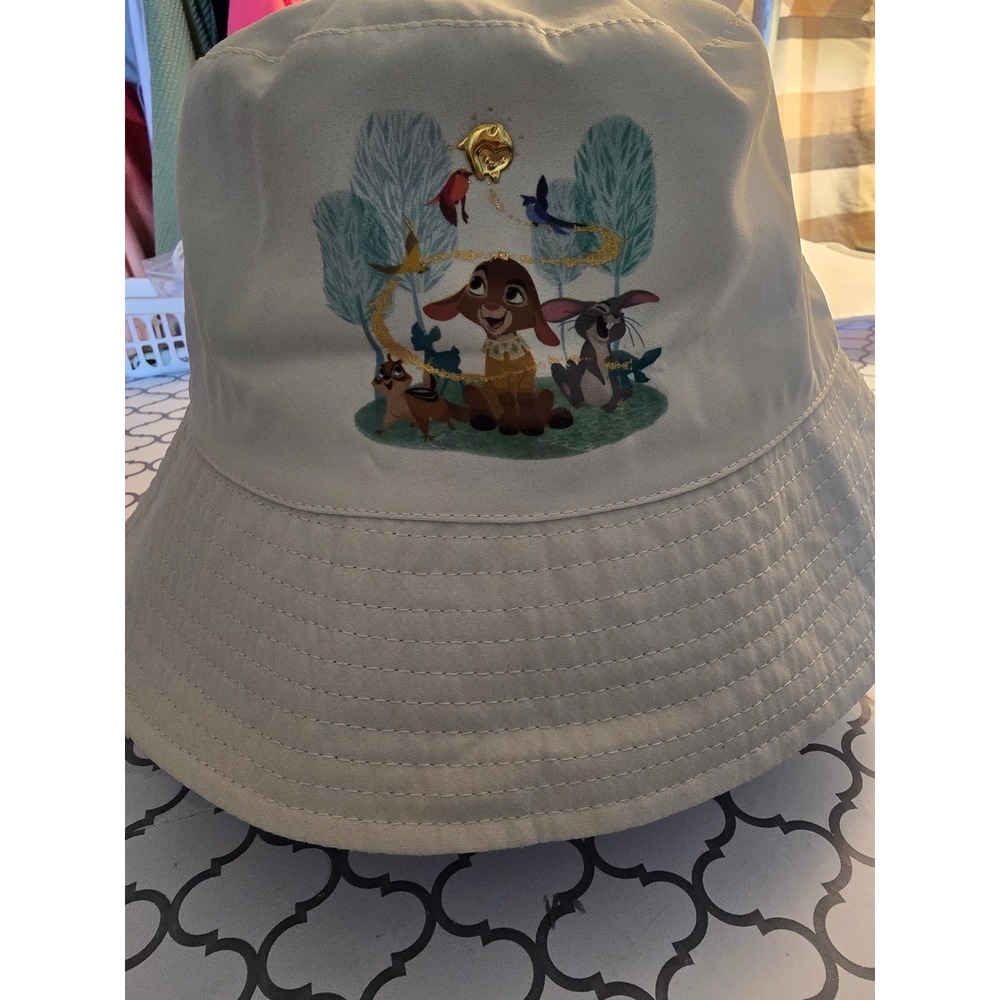 Disney Parks Bambi Thumper Flower Tan Bucket Hat One Size NWT